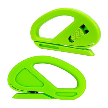 2PCS Wrapping Paper Cutter, Snitty Safety Vinyl Film Cutting Tool with Blade, Carbon Fiber Utility Knife, Craft Knife, Suitable for Window Tint Car Wrap, Craft Making - color: Green