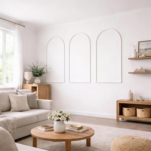Colingmill 3 Set 23 x 50 Inch Arch Wall Molding Kit Peel Stick wall Panels - size: 24 x 50 Inch, style: Stylish Style