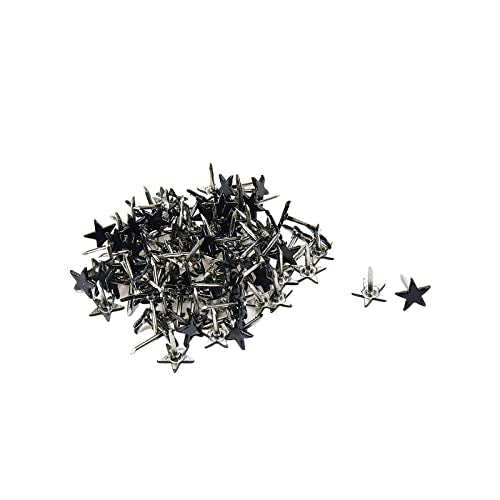 Upholstery Tacks,7/16-inch Diameter Nailhead Decorative Trim for Furniture,Stars-Shaped Furniture Nails Pins Kit,Black(11×13mm), 100PCS - color: Black