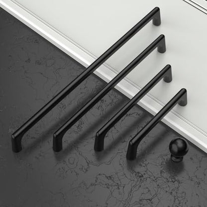 Asidrama 6 Pack 3 Inch(76mm) Matte Black Cabinet Pulls Cabinet Handles Cupboard Handles Kitchen Cabinet Hardware for Cupboard Drawer Pulls - color: Matte Black, size: 3" Hole Center, style: 6 Pack