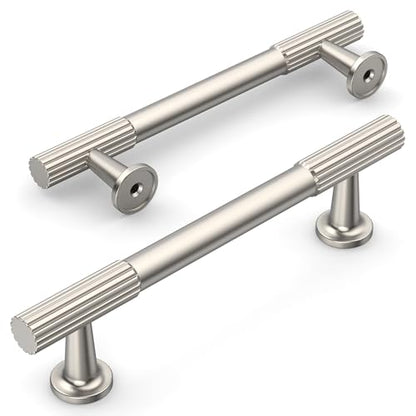 Amerdeco 10 Pack Brushed Satin Nickel Cabinet Pulls 3.75 Inch(96MM) Hole Centers Kitchen Cabinet Handles Hardware Kitchen Handles for Cabinets Cupboard Handles Drawer Pulls ZH0071 - color: Brushed Satin Nickel, size: 3.75"/96MM