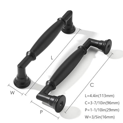 khtumeware 10 Pack 3-3/4 Inch(96mm) Matte Black Cabinet Pulls Heavy Duty Solid Cabinet Handles Kitchen Cabinet Hardware for Cupboard Drawer Handles - color: Matte Black, size: 3-3/4"(96mm)Hole Center