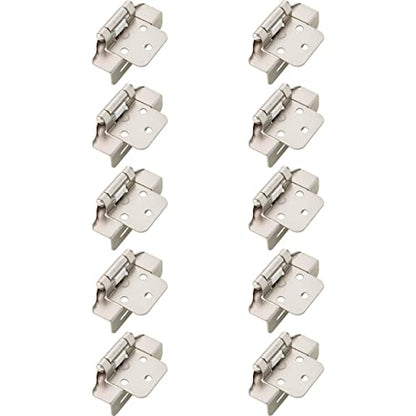 Franklin Brass (10-Count) Self-Closing Cabinet Hinges 1/2' Semi-Wrap Overlay for Cabinet Doors Kitchen/Cabinets/Cupboards/Furniture, Satin Nickel H01915K-SN-B (Pack of 10) - size: 1/2" Overlay (Pack of 10)