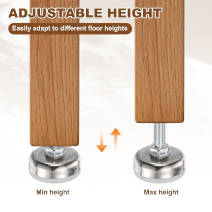 uxcell 4Pcs Furniture Leveling Feet, 3/8"-16x0.8"x1.4" Adjustable Metal - size: 3/8"-16 x 0.8" x 1.4"