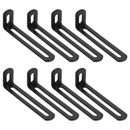 uxcell 8 Pcs Adjustable Right Angle Brackets 3.9"x1.2"x0.7" Black - color: Black, size: 3.9"x1.2"x0.7"