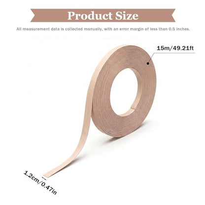 Birch Tape 0.47''X 50ft Roll of Plywood Edge Banding Veneer Flexible Pre-glued Natural Wood Color Tape for DIY & Professional Projects Furniture Restoration Repair