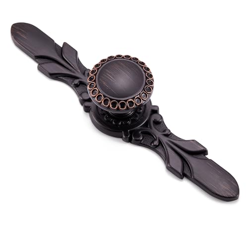 Round Cabinet Knob with Back Plate - 10 Pack (1-1/5” Knob and 5-4/5” Plate), Oil-Rubbed Bronze Knobs for Kitchen Cabinet Knobs and Plates, Bathroom Hardwares, Decorative Drawer Pulls - color: Oil Rubbed Bronze