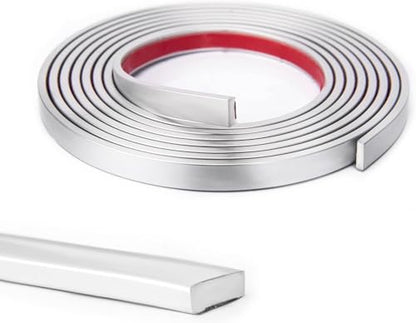 Art3d 30 ft Peel and Stick Flexible Molding Trim for Wall Tile Edge, Silver - color: Silver, size: 30 feet