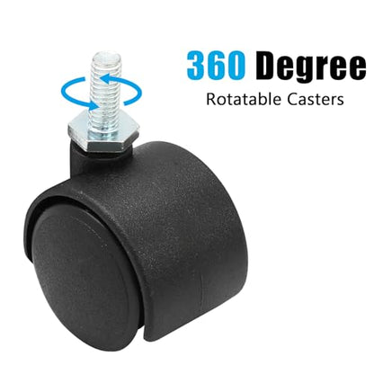 1 Inch Swivel Caster Wheels, 4pcs, M6 Threaded Stem, Black - style: 1 Inch-M6 Threaded Stem