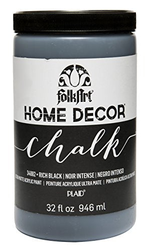 FolkArt Home Decor Chalk Furniture & Craft Paint in Assorted Colors, 32 ounce, Rich black - color: Rich Black