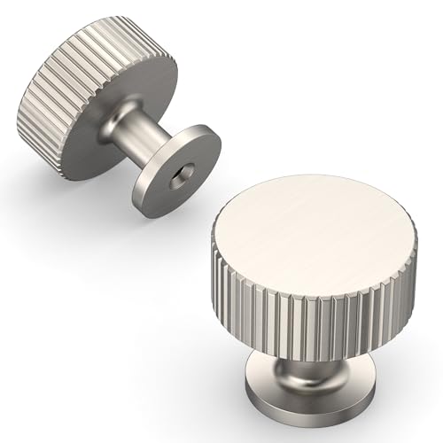 Amerdeco 10 Pack Brushed Satin Nickel Cabinet Knobs - color: Brushed Satin Nickel, size: 1"/25MM