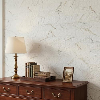 40-Sheet Flexible Stone Peel and Stick Backsplash Tile, 3" x 11.8" Carrara White MCM Modified Clay Material Wall Covering, Subway Texture Self-Adhesive Wall Tiles for Kitchen Bathroom Fireplace - color: Carrara White