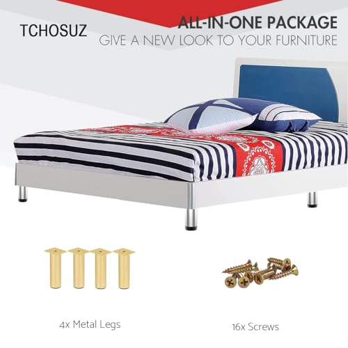 6 Inch Aluminium Alloy Metal Furniture Legs, Set of 4 Round Gold - color: Black, size: 6"/15cm