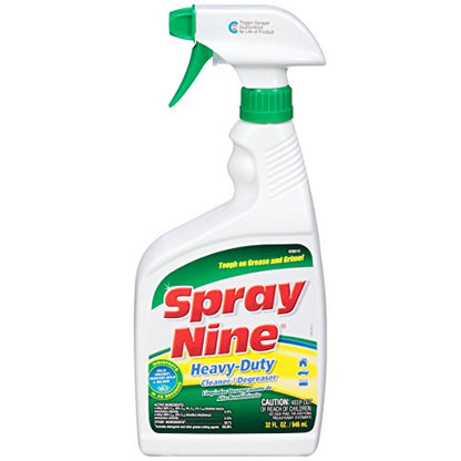 Spray Nine 26810 Heavy Duty Cleaner, Degreaser & Disinfectant for Kitchens, Bathrooms, Yard Equipment, Automotive & Industrial 32 Fl Oz. (Pack of 1) - size: 32 Fl Oz (Pack of 1), style: New Packaging