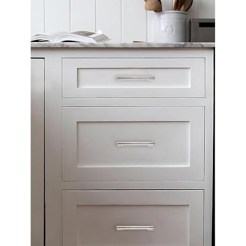 Solid Heavy Duty Jasper Pulls 10 Pack Polished Nickel Cabinet Pulls 3-3/4 Inch Hole Centers for Kitchen Cupboard Handles Modern Drawer Pulls Bathroom Cabinet Pulls - color: Polished Nickel, size: 3-3/4 inch(96mm) Hole Center
