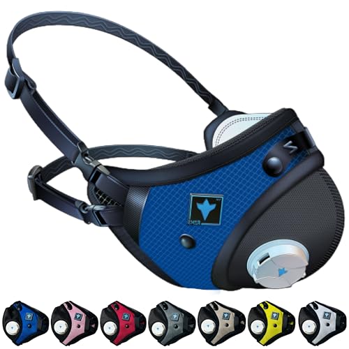 RZ Mask RZM3 - Patented Dust Mask w/ 99.9% Carbon Filtration, Anti Fogging, 360° Seal with 3 Straps, 50% Better Breathability - color: Navy, size: Medium-Large