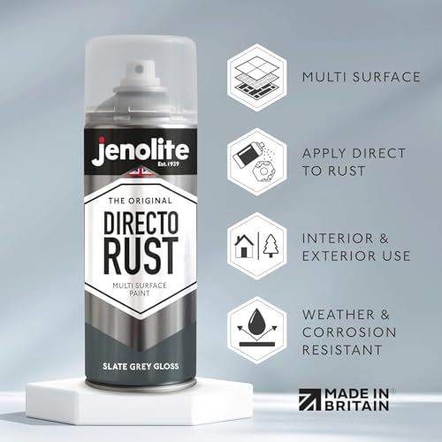 JENOLITE Directorust Gloss Finish Aerosol, Slate Grey 1x13.5oz - color: Slate Gray