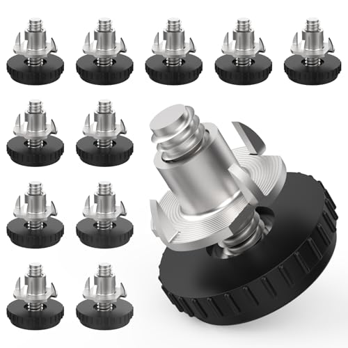 1/4" Furniture Leveling Feet with T-Nuts, 12 Pcs Stainless Steel