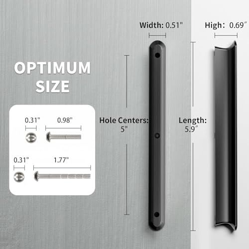 Cobbe 10 Pack Black Cabinet Handles 5 inch(128mm) Hole Centers - color: Black 10 Pack, size: 5" hole center spacing