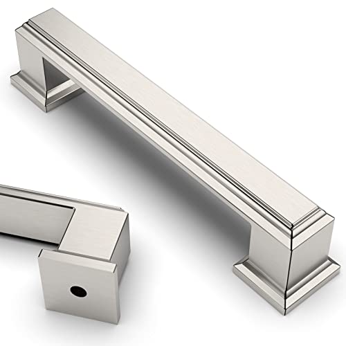 Asidrama 20 Pack 3.75 inch Brushed Satin Nickel Kitchen Cabinet Handles - color: Brushed Satin Nickel, size: 3.75" Hole Center(96mm)