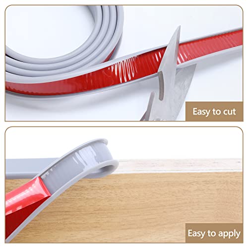 16 ft Flexible Self Adhesive Veneer Edge Banding Peel and Stick Edge Trim Guards (Gray, 3/4 inch) - color: Gray