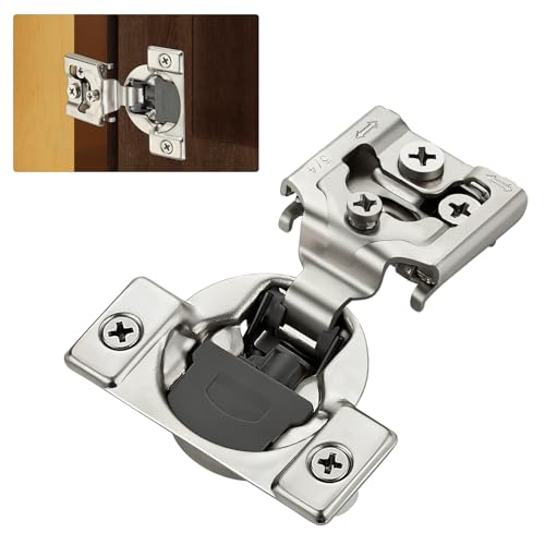 Satin Nickel Cabinet Hinges 1-1/2 Inch Overlay 20 Pack(10 Pairs) - size: 3/4 inch Overlay