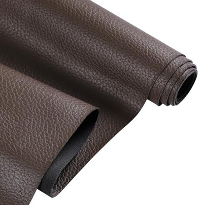 Faux Leather Fabric by The Yard, Marine Vinyl Fabric, Dark Brown-1 Yard - color: Dark Brown, size: 1 Yard Pre-cut