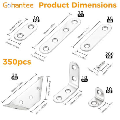 350Pcs Universal Furniture Corner Connectors with Screws