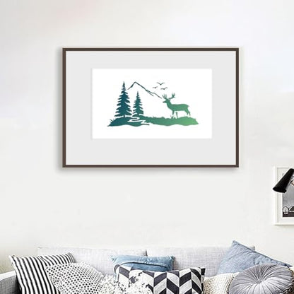 10Pcs Christmas Pine Trees and Deers Wall Stencil Templates Reusable Plastic Forest Stencils for Painting on Wood Wall Floor Fabric Glass Furniture - style: Pine Tree C