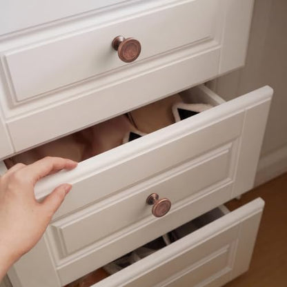 12 Pack Antique Copper Cabinet Knobs, Single Hole Round Knobs - color: Antique Copper