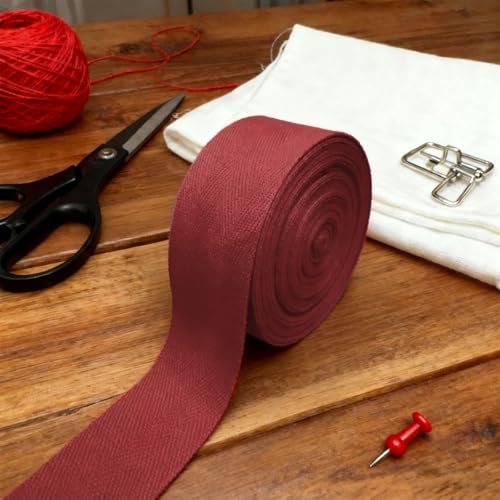 Maroon 2''Cotton Herringbone Twill Tape 15Yds Binding Trim - color: Maroon