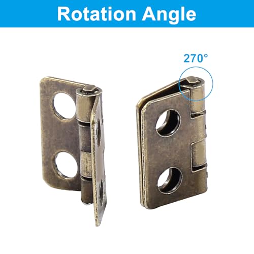 Mini Hinges 13x12mm Antique Bronze 24Pcs DIY Projects - color: Antique Bronze, size: 0.47"x0.5",24Pcs