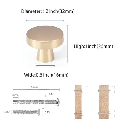 COTYKILEY 10 Pack Champagne Bronze Kitchen Cabinet Knobs Solid Round Drawer Knobs Dresser Knobs Gold Cabinet Hardware - color: Champagne Bronze