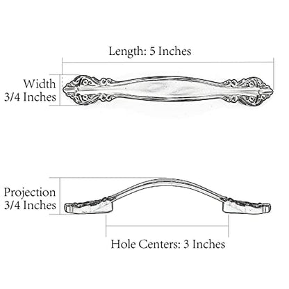 Jetland Cabinet Hardware Handle Pull - 5-Pack, Sliver Gold, 3" (76mm) Hole Centers, PW8803J76 - color: Sliver Gold, size: 3 Inch Hole Centers