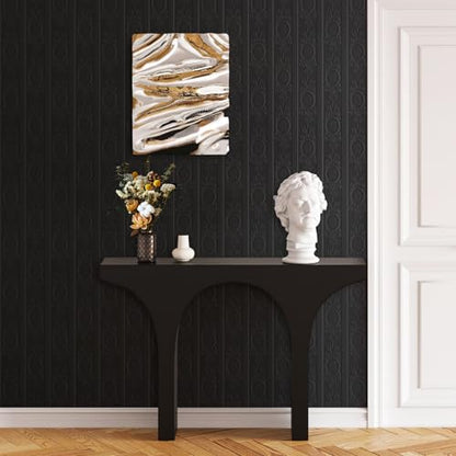 JiffDiff Black 3D Embossed Textured Peel Stick Wallpaper 17.3"x800" - color: Black, size: 17.3" x 800"