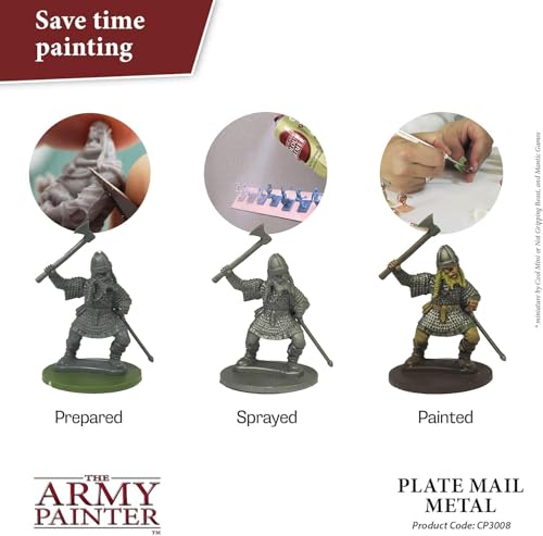 The Army Painter, Colour Primer Plate Mail Metal, 400 ml acrylic spray - color: Plate Mail