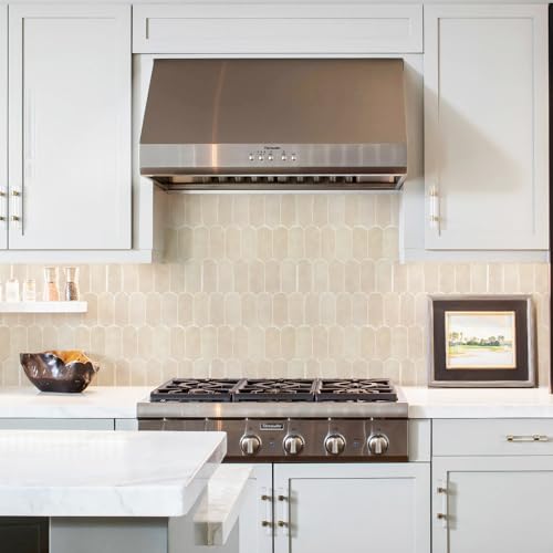 Vamos Tile Thicker Peel and Stick Backsplash Tile,Pinkish Beige,10-Sheet - color: Pinkish Beige With Beige Grout