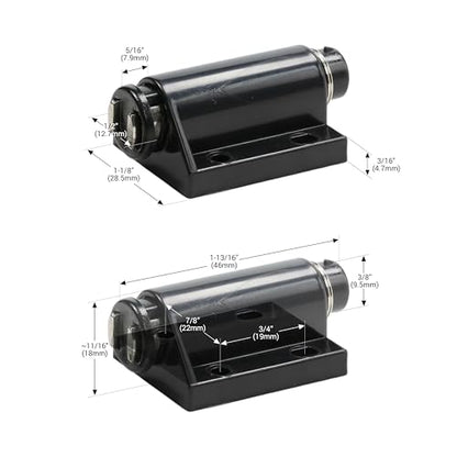 Rok Hardware Magnetic Kitchen Cabinet Furniture Door Touch Push to Open Latch Catch (2 Pack, Black) - color: Black