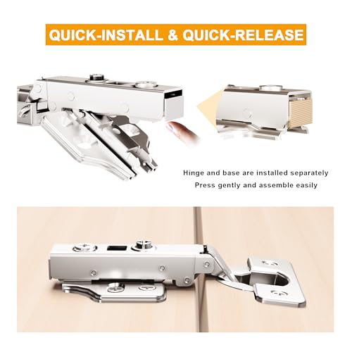 10Pcs Soft Close Full Overlay Cabinet Hinges with Clip-On Plate - color: Full Overlay, size: 10 Pieces