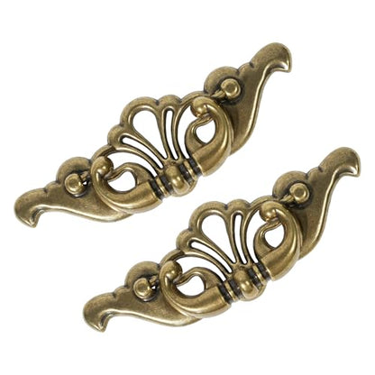 4-Pack Antique Brass Bail Drawer Pulls, 3-3/8 Inch Hole Centers