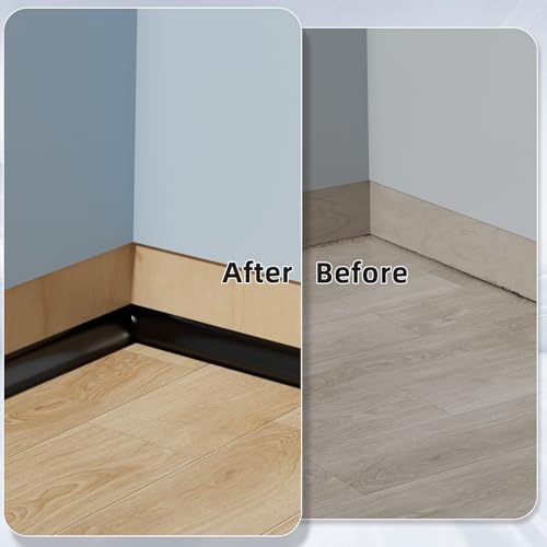 Kneelisa Flexible Quarter Round Molding Trim Peel and Stick 236Inch Black - color: Black, size: 236 Inch