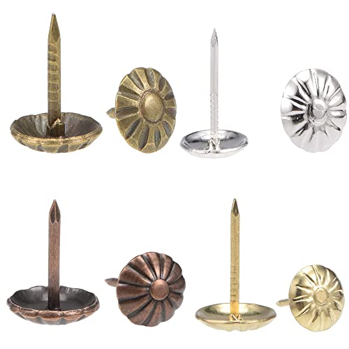 Antique Upholstery Tacks 400PCS,Furniture Tacks Nails,7/16 Inch Upholstery Nails for Sofa, Chair, Bed and Other Furniture (400PCS Assortment Kit) - color: 400PCS Assortment Kit