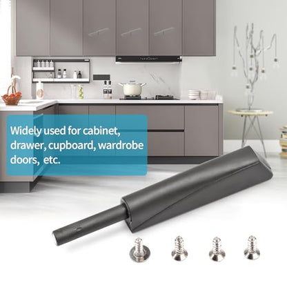 Magnetic Push Open Latches for Cabinet Doors 10 Pack Dark Grey Recessed Cabinet Doors Push to Open Cabinet Hardware Kitchen Push Touch Release Latches - color: dark grey 10 pack
