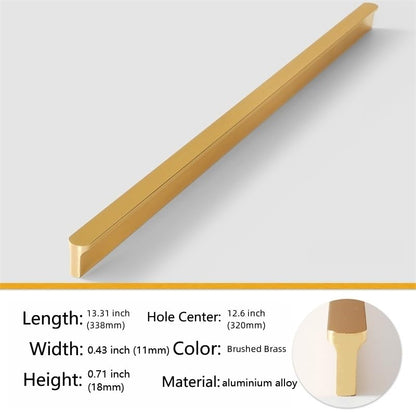 5 Pack Gold Cabinet Pulls - Brushed Brass Kitchen Hardware Handles for Dresser Drawers -T Shape Cabinet Hardware (13.31 inch,Brushed Gold) - color: Brushed Gold, size: 13.31 inch