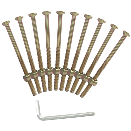 M6 X 100mm Barrel Bolt Nuts, 10 Pack - size: M6(100mm)