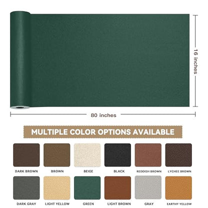 TIANLDD Leather Repair Tape,16 x 80 Inches Self Adhesive Leather Repair Patch，Leather Repair Kit for Furniture，Couches,Car Seats,Cabinets,Handbags(Dark Green-Fine Lines) - color: Dark Green-Fine Lines, size: 16" x 80"