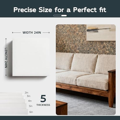 Vicatiful High Density Upholstery Foam - 4" x 24" x 24" Firm Foam Padding - size: 4" x 24" x 24"