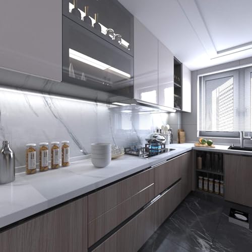 Large White Marble Granite Wallpaper Peel Stick Countertops Contact Paper - color: White, size: 590" x 24"