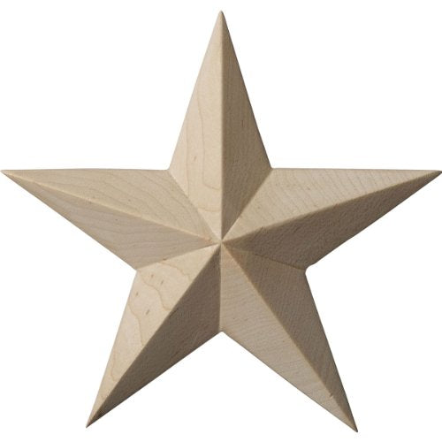 Ekena Millwork ROS05X05GLAL Galveston Star Rosette, 5"W x 5"H x 3/4"P, Alder - color: Alder, size: 5"W x 5"H x 3/4"P