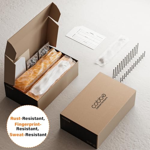 Cobbe 10 Pack Black Cabinet Handles 5 inch(128mm) Hole Centers - color: Black 10 Pack, size: 5" hole center spacing
